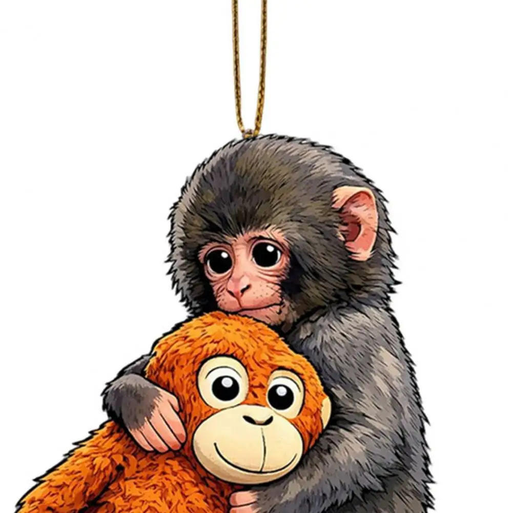 

2D Брелок-обезьянка: милая обезьянка с плюшевой игрушкой, акриловая подвеска для рюкзака, сумки, ключей от машины