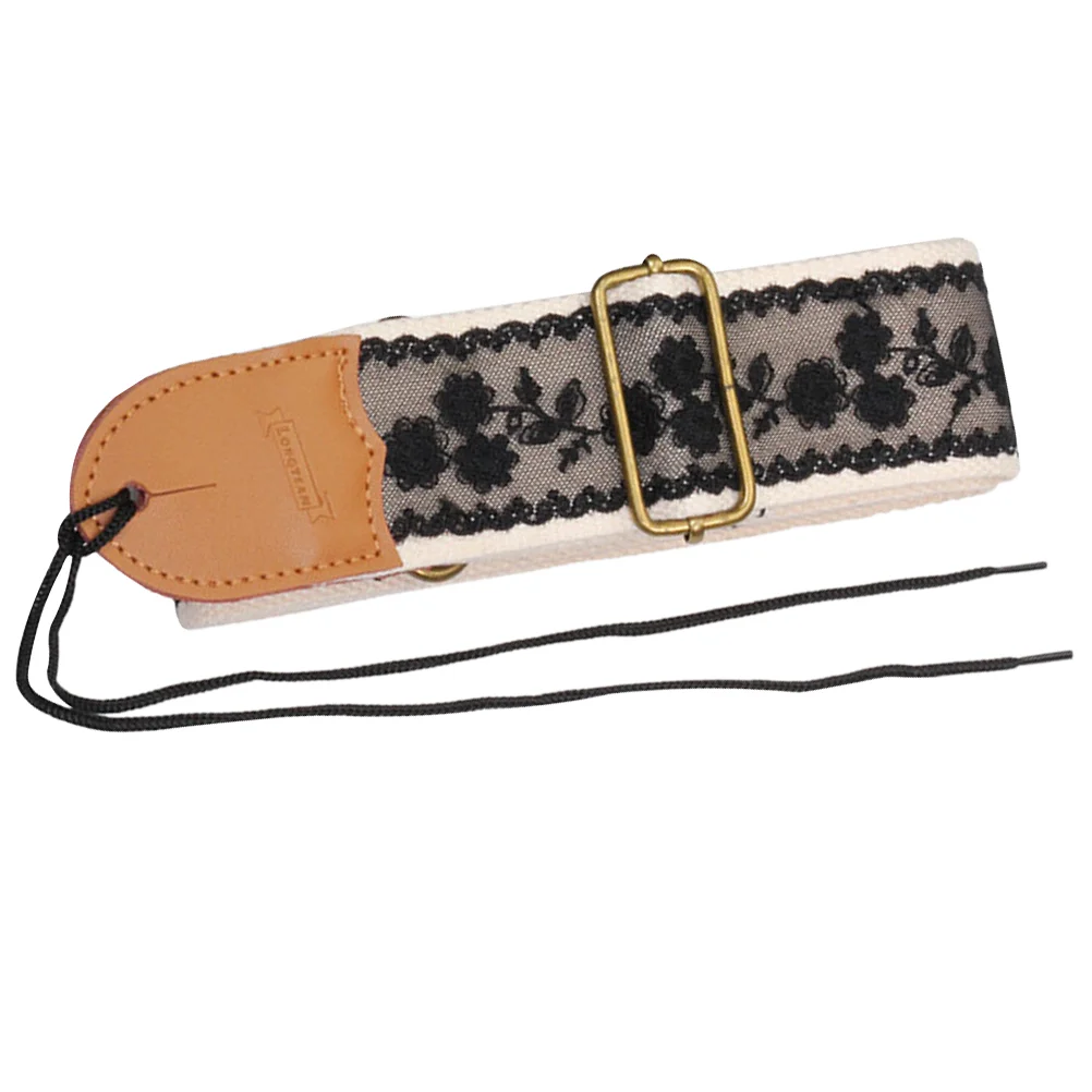 

Decorative Acoustic Guitar Strap Bass Lace Electric Folk Shoulder with Anti-slip Buckle Accessory Set Decorate