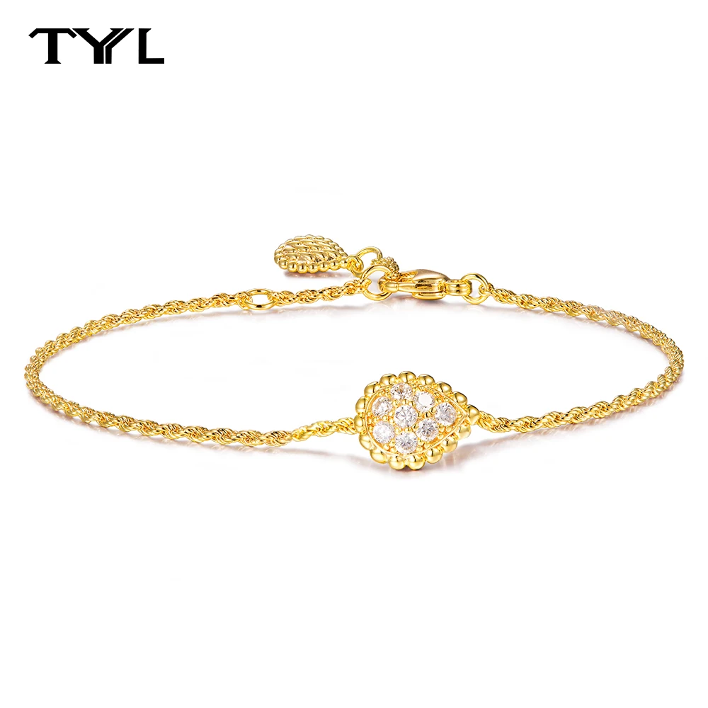 

TYYL Full Zircon Waterdrop Bracelets For Women Fashion Jewelry Droplet Bracelet Women's Exquisite Anniversary Commemorative Gift