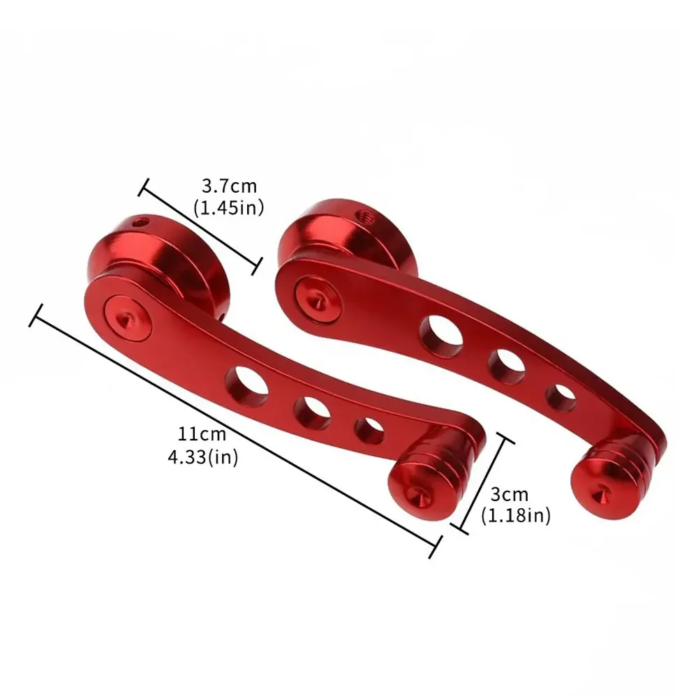 2pcs Universal Aluminum Car Window Crank Handle Riser Replacement Window Winding Handle Kit Interior Replacement Auto Parts