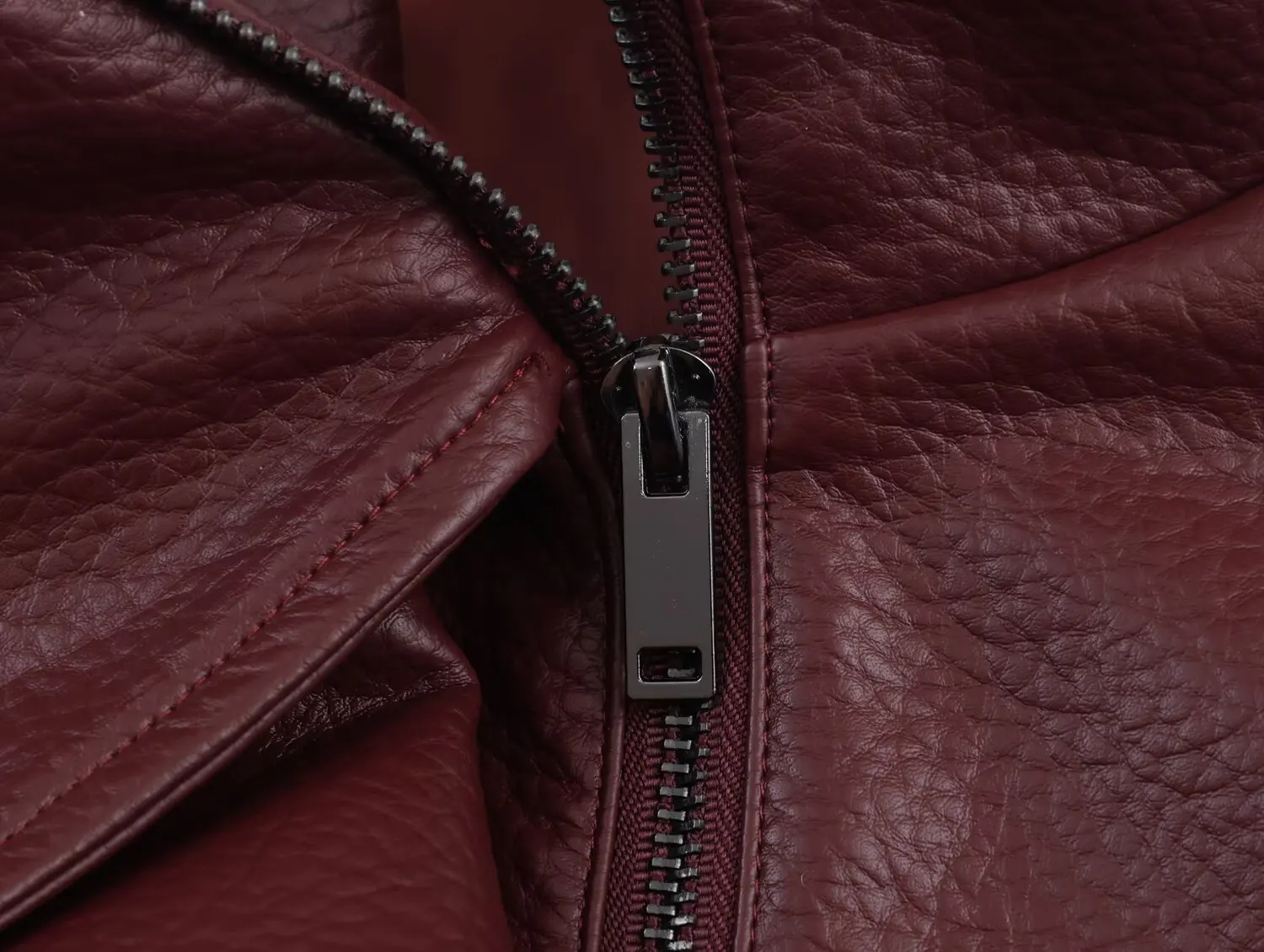 سترة جلدية تقليد جديدة لخريف 2025 سترة نسائية على طراز دراجة نارية فرنسية وياقة واقفة وأكمام طويلة تقليد l #5