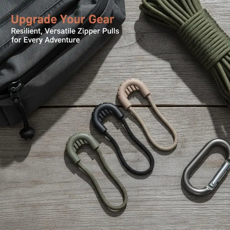 5Pcs Replacement Zipper Pull Puller For Bag Suitcase Backpack Tent Zipper Ropes Clips Lock Zip Slider Apparel Accessories