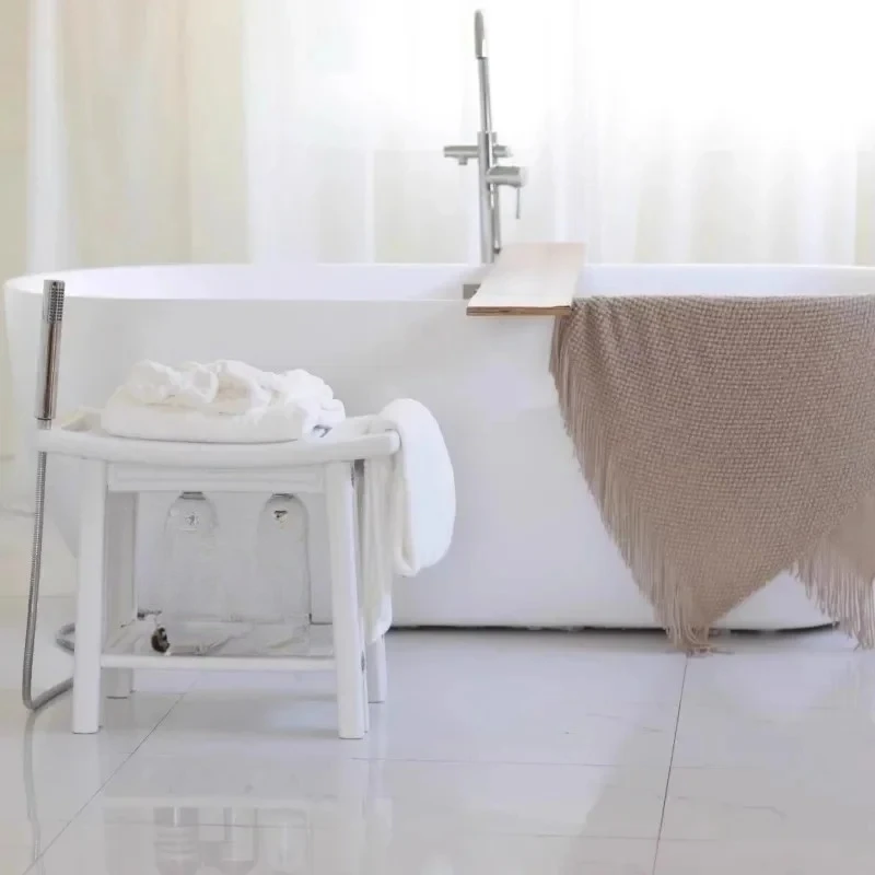 

Non-Slip Shower Stool, Mold-Resistant Storage Seat, Double-Decker Bath Bench with Organizer, Mobile Entryway Changing Bench
