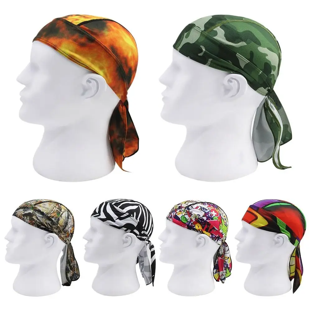 Outdoor Sports Mesh Fabrics Quick-Drying Bicycle Printing Cycling Hat Helmet Liner Bicycle Riding Cap Bandanna Cap