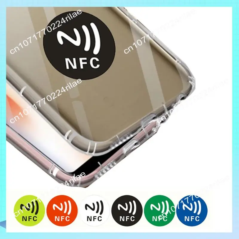 A17Z 24 قطعة NFC Ntag213 علامة ملصق التسمية العالمية RFID رمز دورية 13.56 ميجا هرتز متعدد الألوان لختصار ETC NFC ملصقات