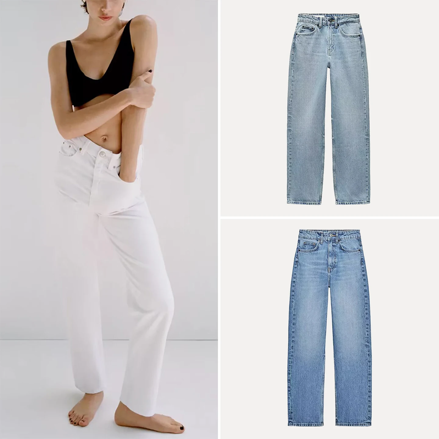 

High Waist Loose Comfortable Fit Women's Sle Jeans Summer 2025 Casual Zipper Polyester Daily Wear Ladies Loose Jeans