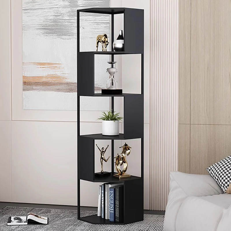 Nordic Open Bookcase Designs Vertical Storage Minimalistyczna narożna półka na książki Modułowe meble pokojowe Estante De Livros