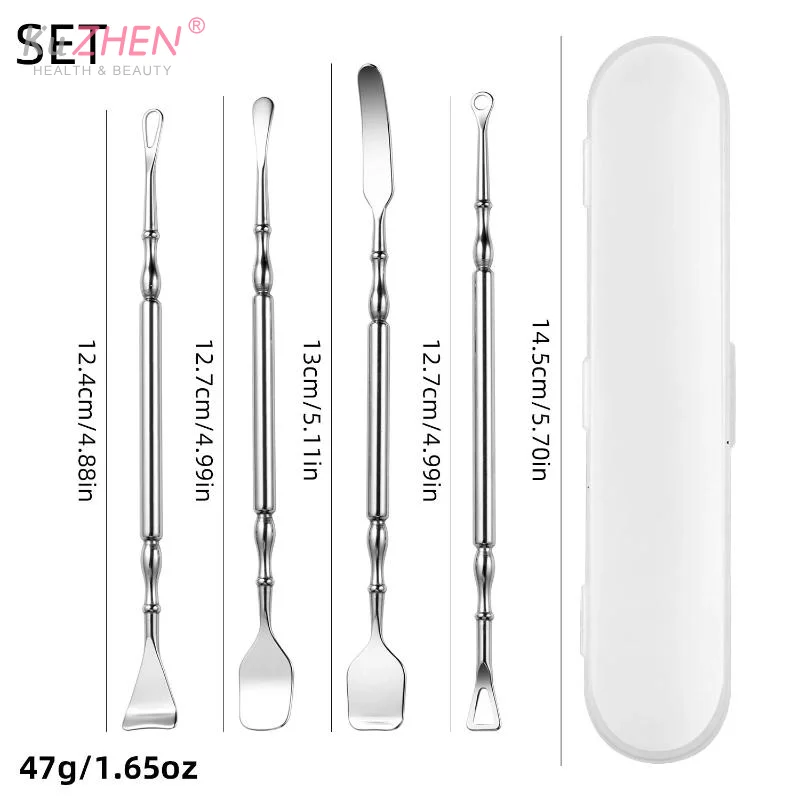 Stainless General Double Head Blackhead Cleaning Scraper Blackhead Remover Blemish Extractor Tool Face Pimple Comedone Removal