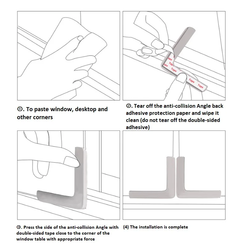 Angle de protection anti-collision en aluminium, pont cassé, verre trempé en alliage, plastique, acier, angle droit, coin de porte de fenêtre