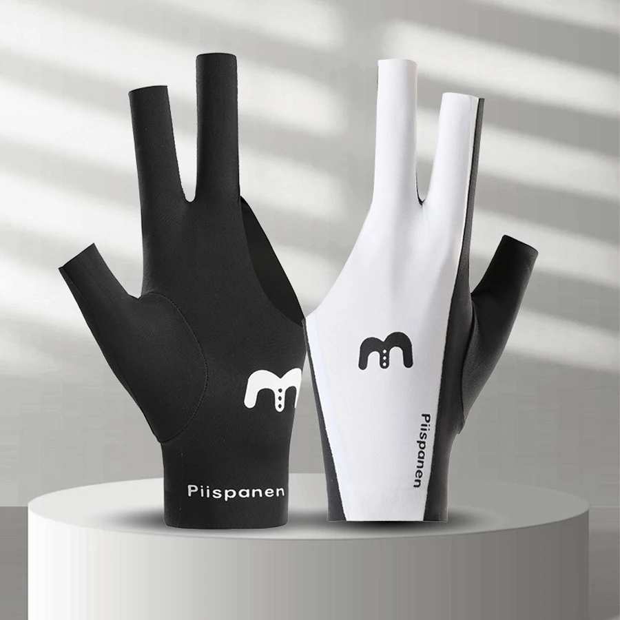 Breathable Lycra Billiard Pool Gloves, Three Finger Non-slip Snooker Cue Shooting Gloves for Left Right Hand Professional Billia