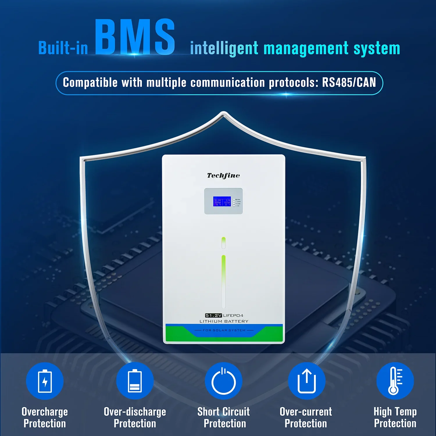 Lifepo4 Power Wall Mount Battery 6000 Cycle Lithium Solar Battery Pack 25.6v 100ah 5kwh Home Energy Storage Battery With BMS image 3