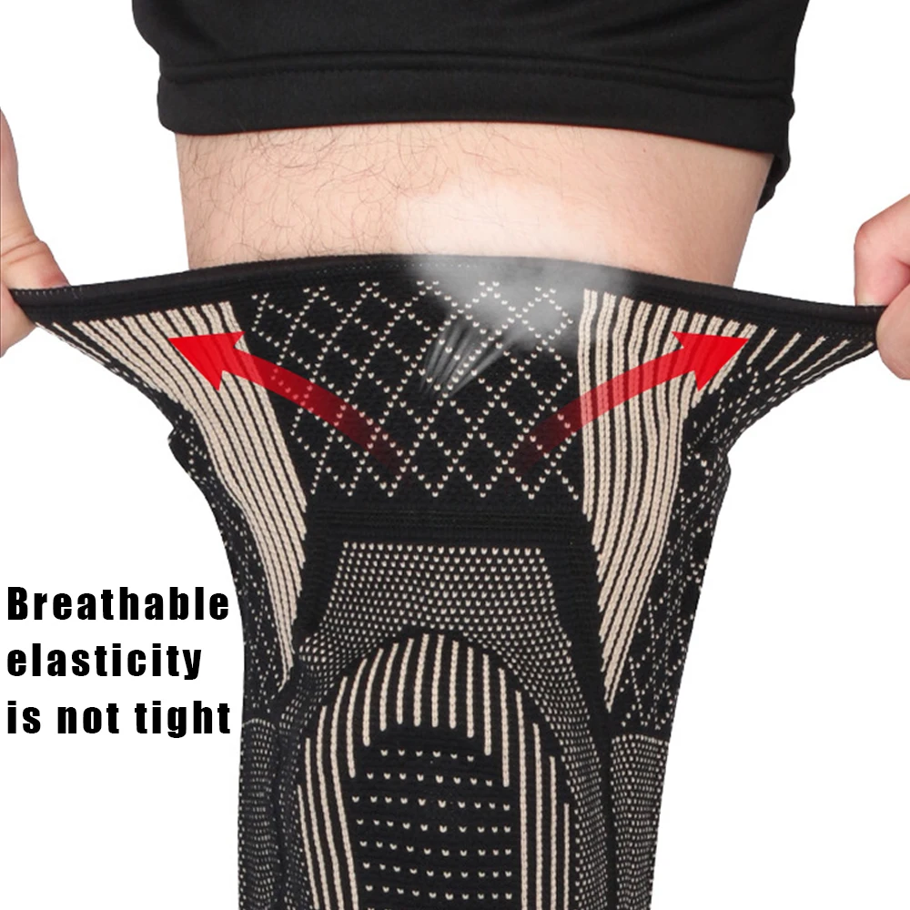 

1 шт. наколенник для облегчения боли — компрессионный рукав с силиконовым гелем и пружинной опорой — стабилизатор коленной чашечки для мужчин и женщин