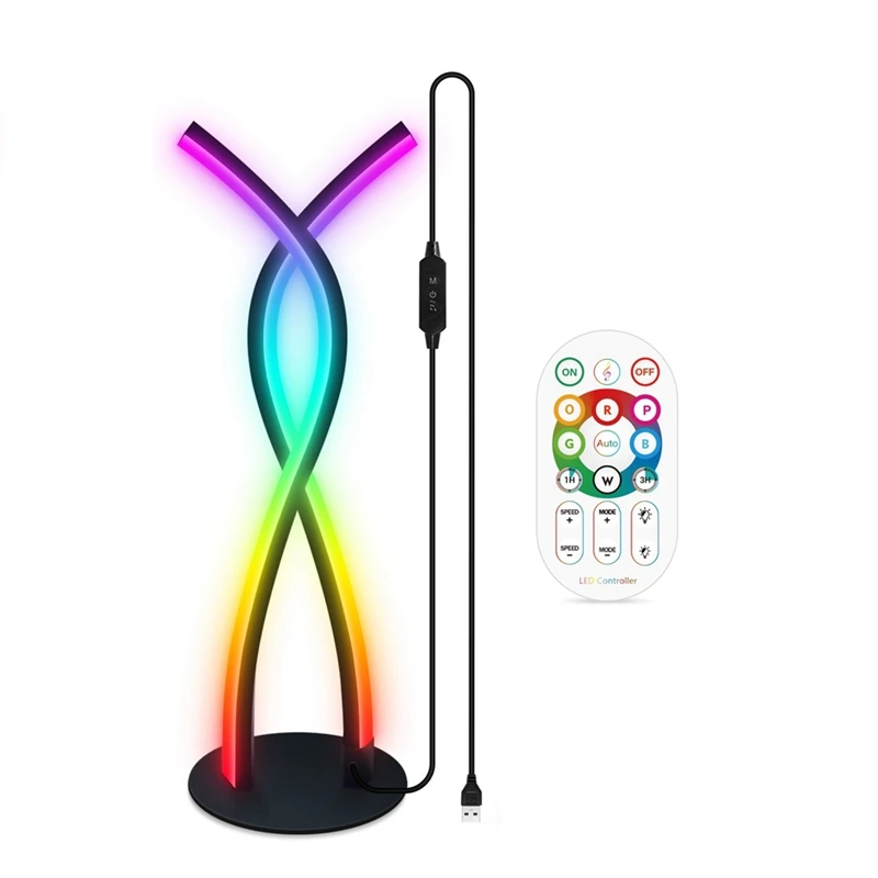 AT51-LED Table Lamp RGBIC+W Color Changing Dimmable With Remote Music Sync Smart Bluetooth APP Control Bedroom Night Light