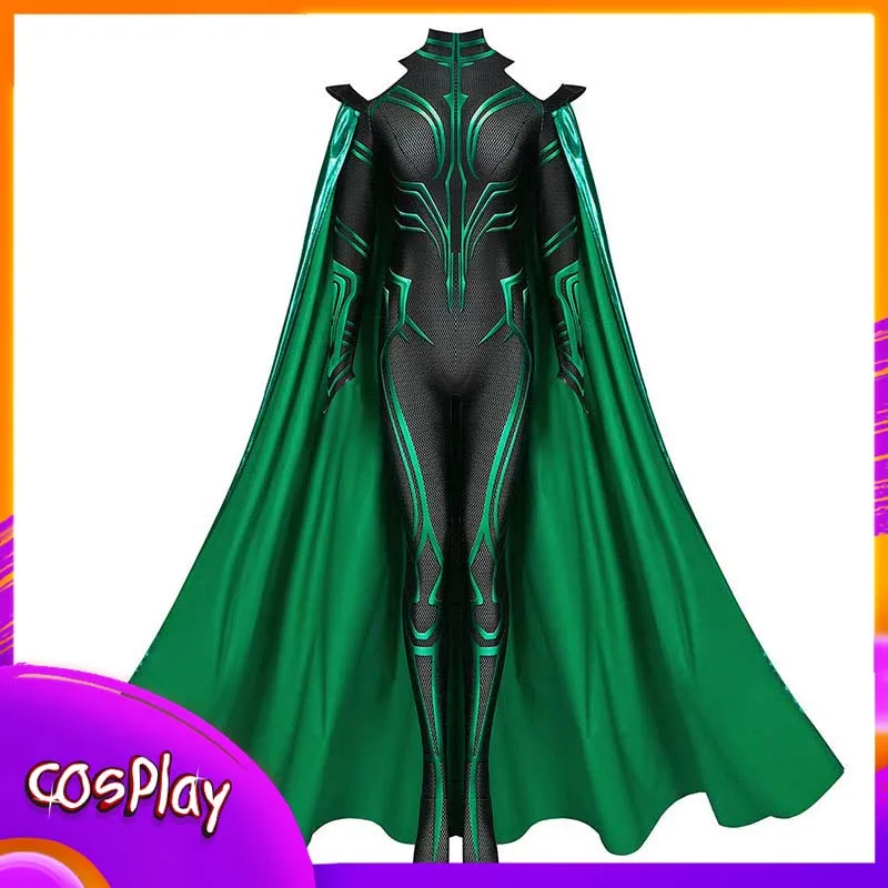 

Thor Hela Cosplay Costume Cos Death Goddess Jumpsuit Halloween Party Carnival Comic-Con Masquerade Exhibition Props Adult Gift