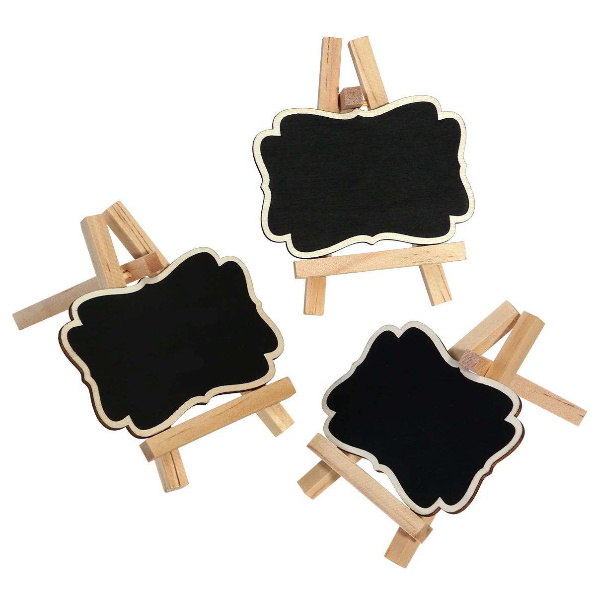 3Pcs Mini Chalkboard Small Blackboard Desk Decor Tabletop Easel Place Cards Framed Chalkboard Elegant Design Lightweight
