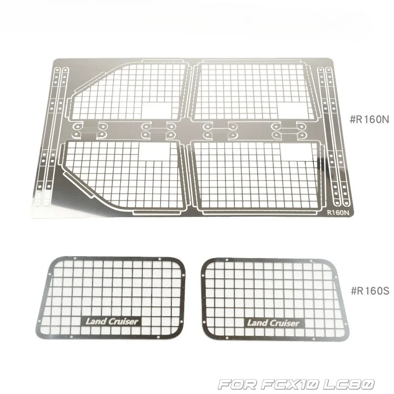 1/10 Stainless Steel Mesh Protection Window Net Metal Decoration Rotatable for FCX10 LC80 Upgrade Option Parts
