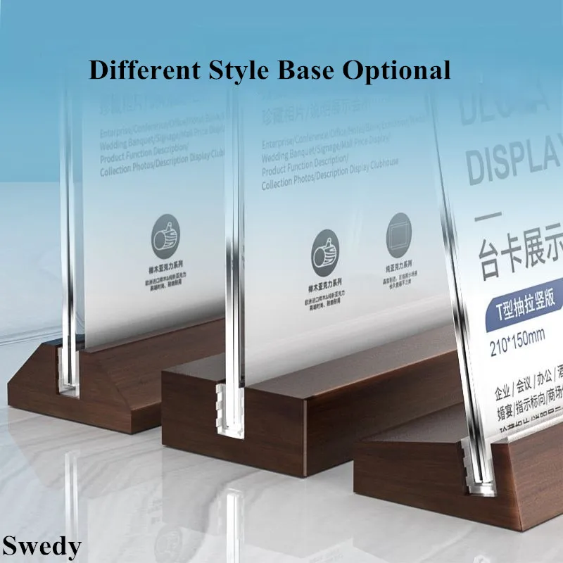 A6 10x15cm Double Sided Acrylic Sign Holder Display Stand Price Label Table Menu Flyer Paper Holder Photo Picture Poster Frame