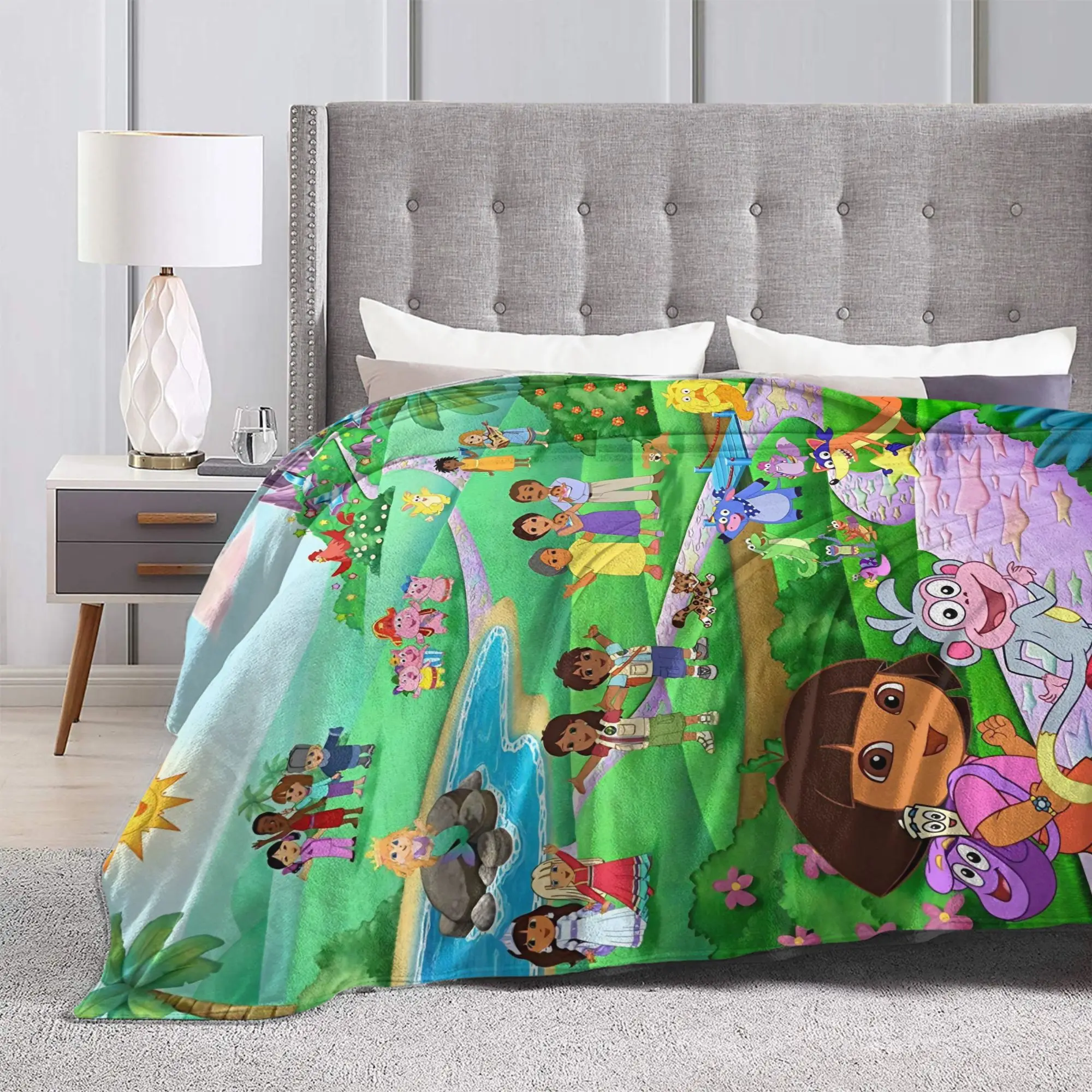 بطانيات دورا ذا إكسبلورر عالية الجودة، فراش ناعم ودافئ يلقي الشتاء والسفر والمكتب والأريكة والسرير المفرش المضحك #3