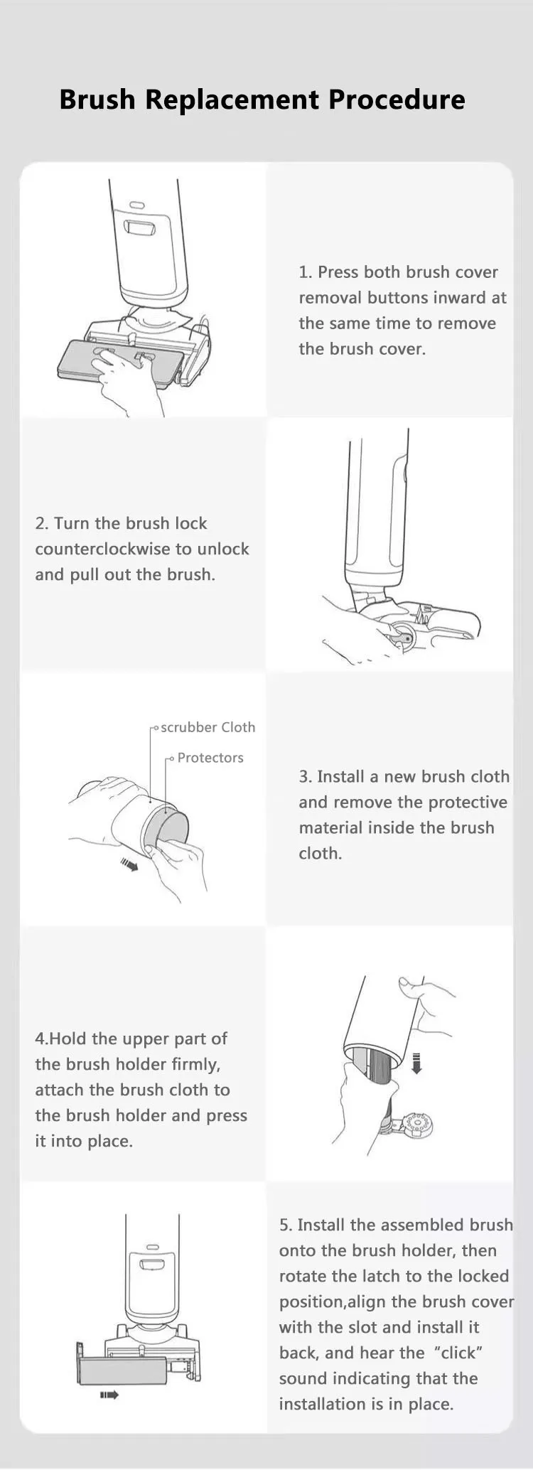 Per Xiaomi Norma Mijia B302CN / Shunzao H200 Z20 Z30 Wireless Scrubber Aspirapolvere Filtro Rullo Straccio Interni Parti di Ricambio