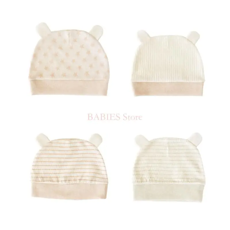 

Comfortable Newborn Infant Hat with Stylish Stripes Protective Infant Caps Fashionable Baby Hat for Baby 0-3 Month