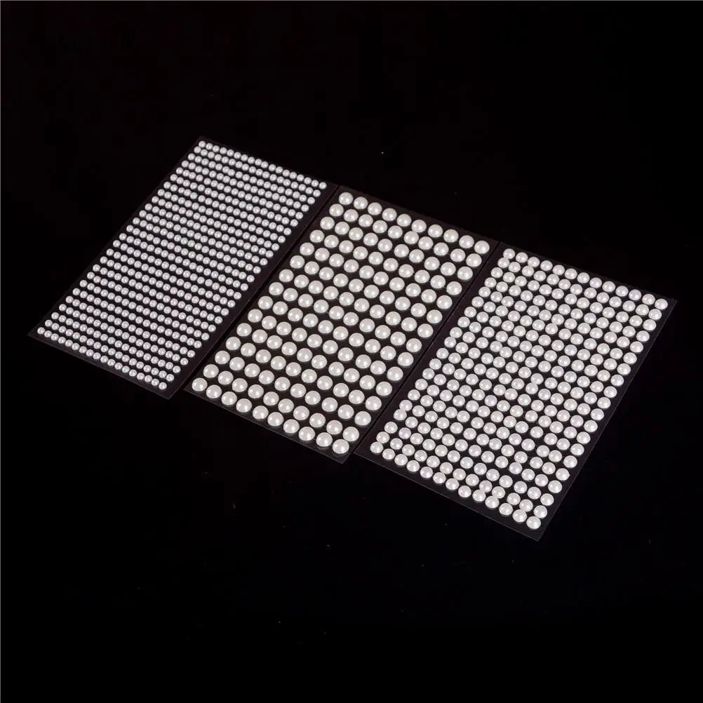 Cream Resin Simulated Pearls Sticker Self Adhesive Strips Decorative DIY Circle Beads 4mm 5mm 6mm