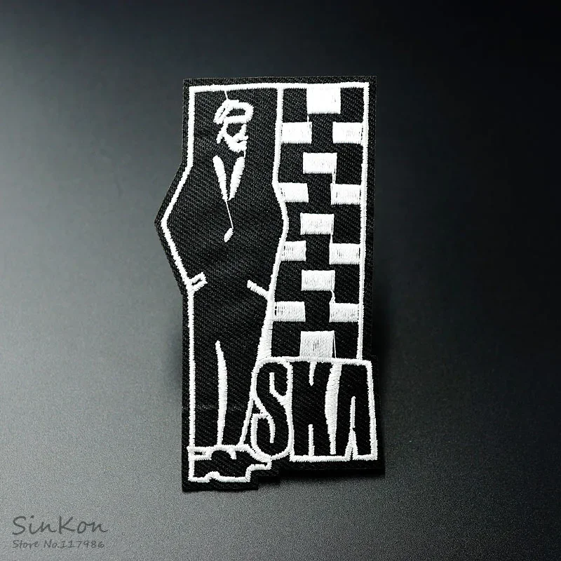 SKA Patches Embroidered Applique Sewing Label Clothes Stickers Apparel Ornament Badge Patch