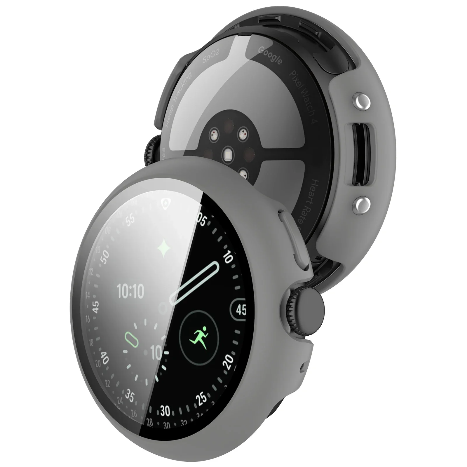 Gehärtetes Glas + Hülle für Google Pixel Watch 5 41mm 45mm, Hart-PC Rundumschutz-Bumper mit Displayschutzfolie für Google Pixel Watch 4 – Detail 12