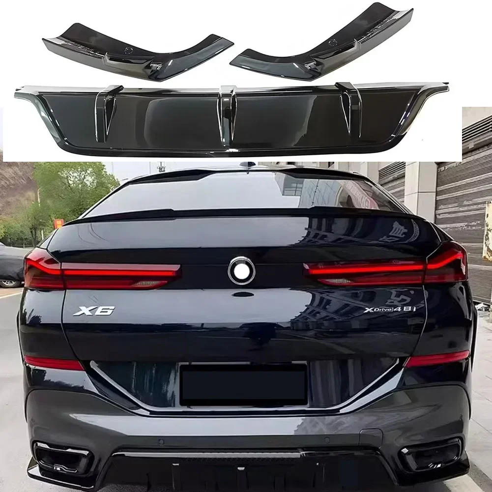 rear Bumper Diffuser Lip For BMW X6 G06 LCI M Sport xDrive30i 40i M60i M50D XDrive30d/X5M 2019-2022