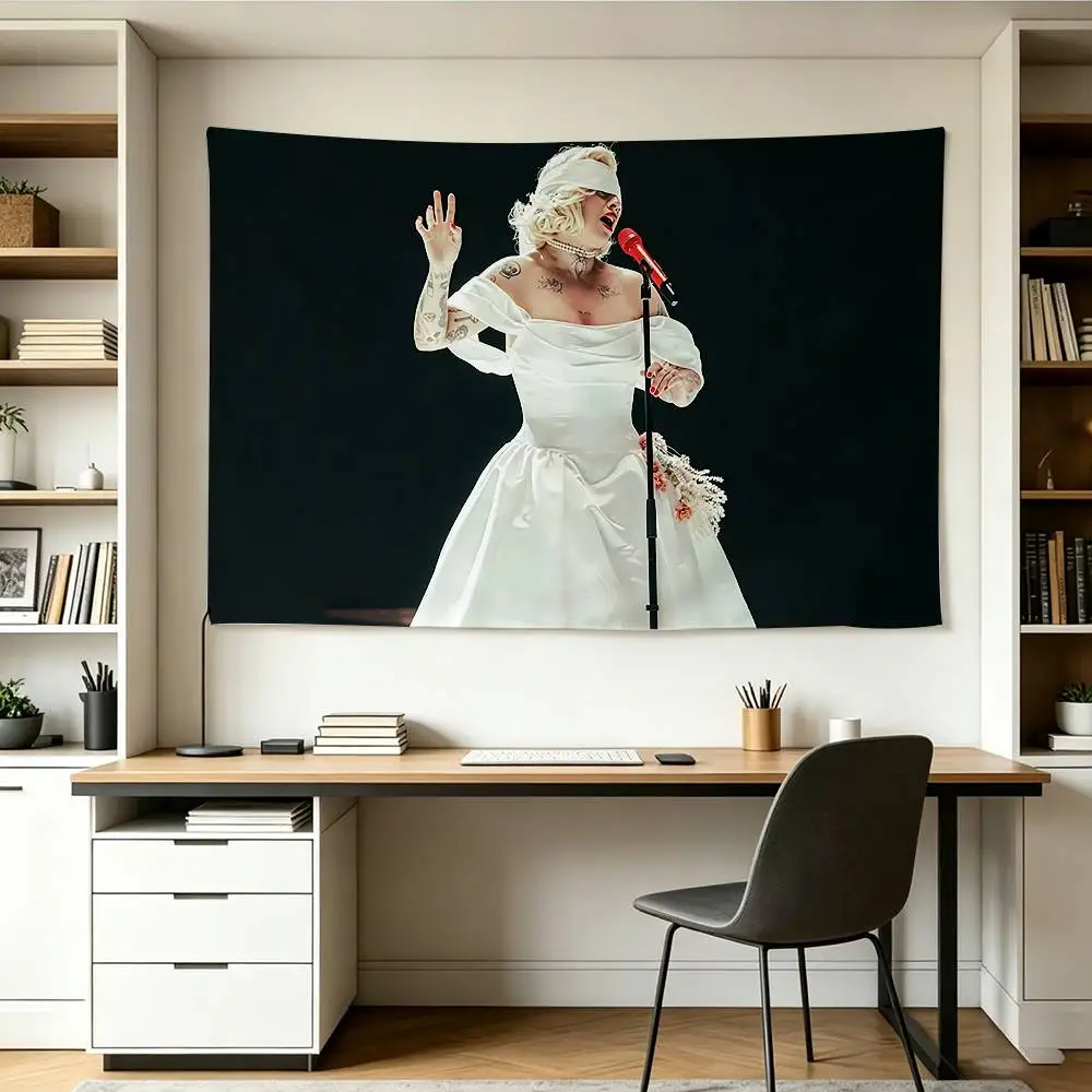 COOL FEMME FATALE M-Mon L-Laferte   Flags Wall Hanging Background Art Banner for Bedroom Home Outdoor Decor