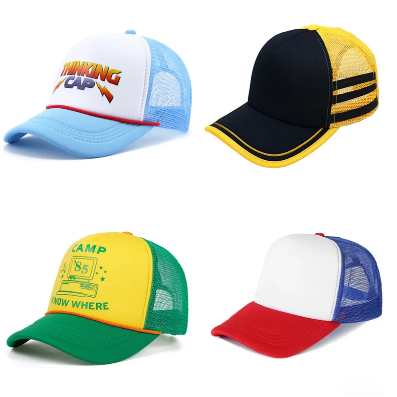 New Stranger Hat Cosplay Dustin Baseball Cap Mesh Thinking Hats Henderson Uni Adjustable TV Party Accessories