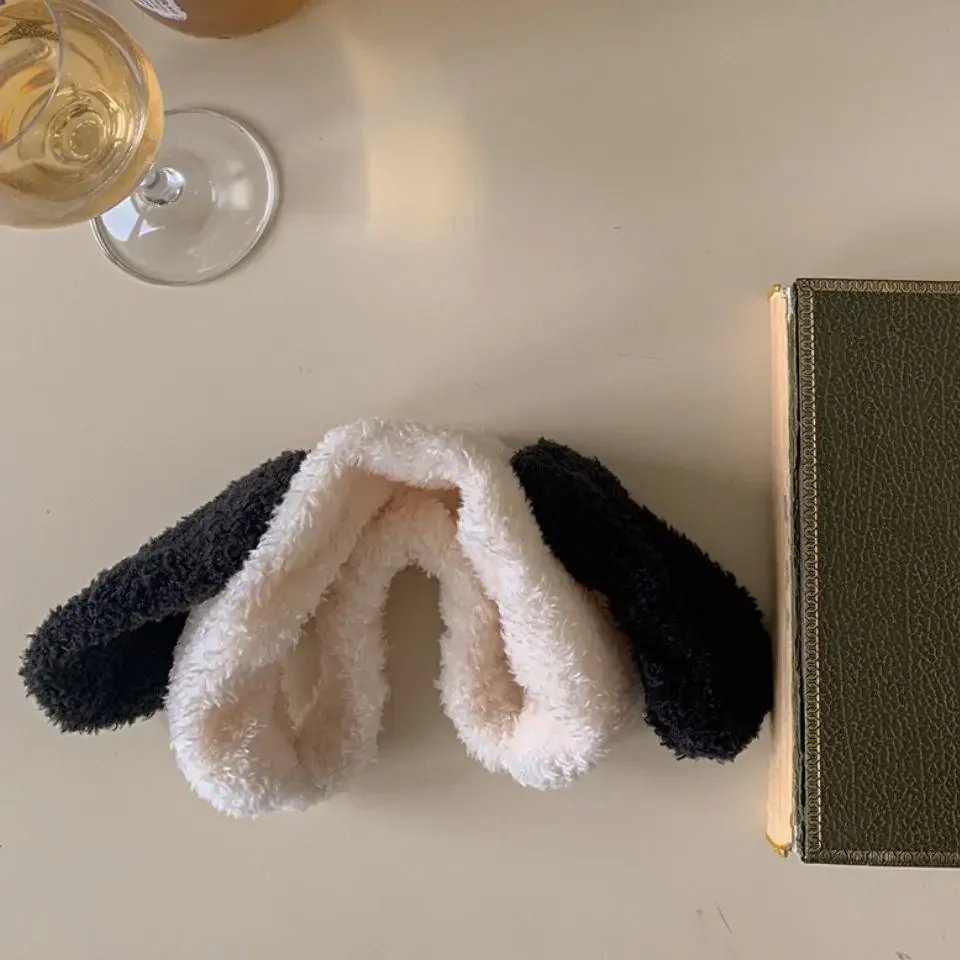 أفخم عقال الباندا آذان الشعر هوب غسل الوجه ماسك الشعر للنساء فروي العصابات الشعر الكرتون رئيس هوب ماكياج الوصول إلى الشعر #5