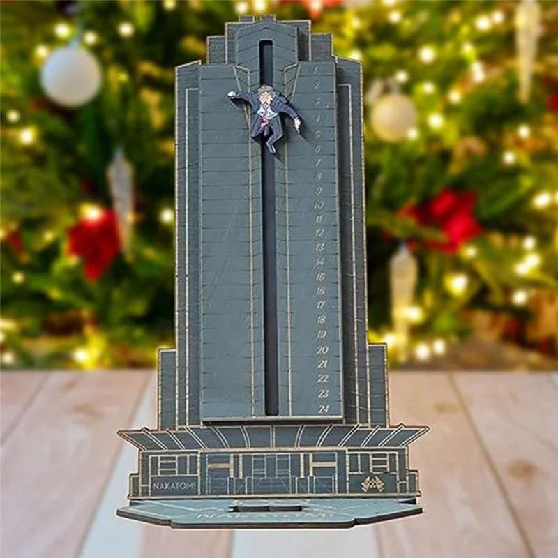 Gruber Falling Off Nakatomi Plaza, забавный календарь на Рождество и Хэллоуин, деревянный календарь обратного отсчета на Рождество, декор A