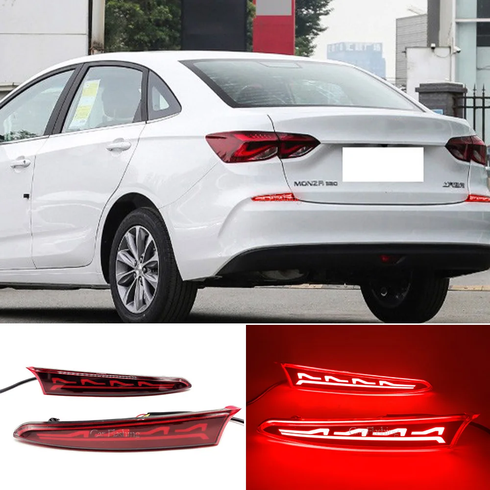 Car LED Rear Bumper Tail Lights For Chevrolet Monza RS 2019-2022 For Monza 2023-2024 Reflector Brake Lamp turn signal