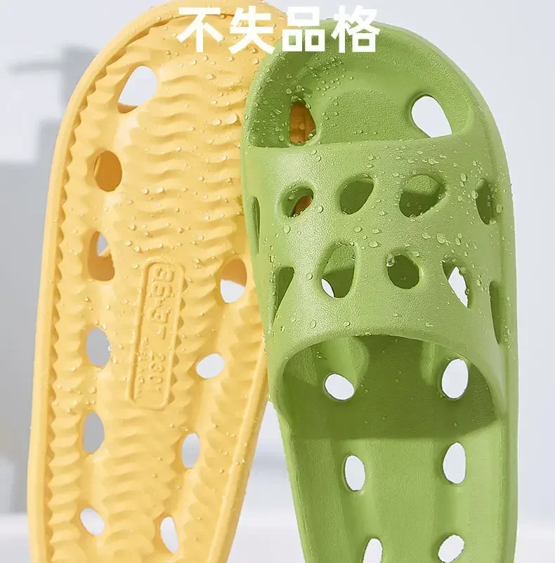 Pantuflas de baño para mujer, sandalias de verano con diseño de queso, zapatos de EVA para hombre, chanclas suaves antideslizantes, pantuflas de interior para parejas