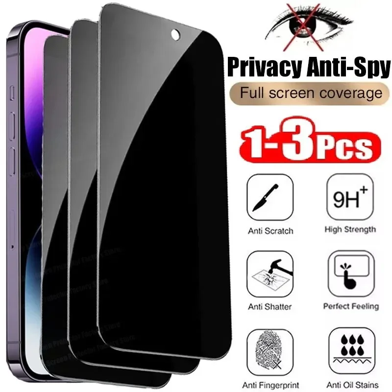 1-3Pcs Privacy Tempered Glass Screen Protector Anti-Spy for Realme 2 3 5 Pro Q 5i 6i U1 Q5i X2 Pro Narzo 50i Prime 10 5G