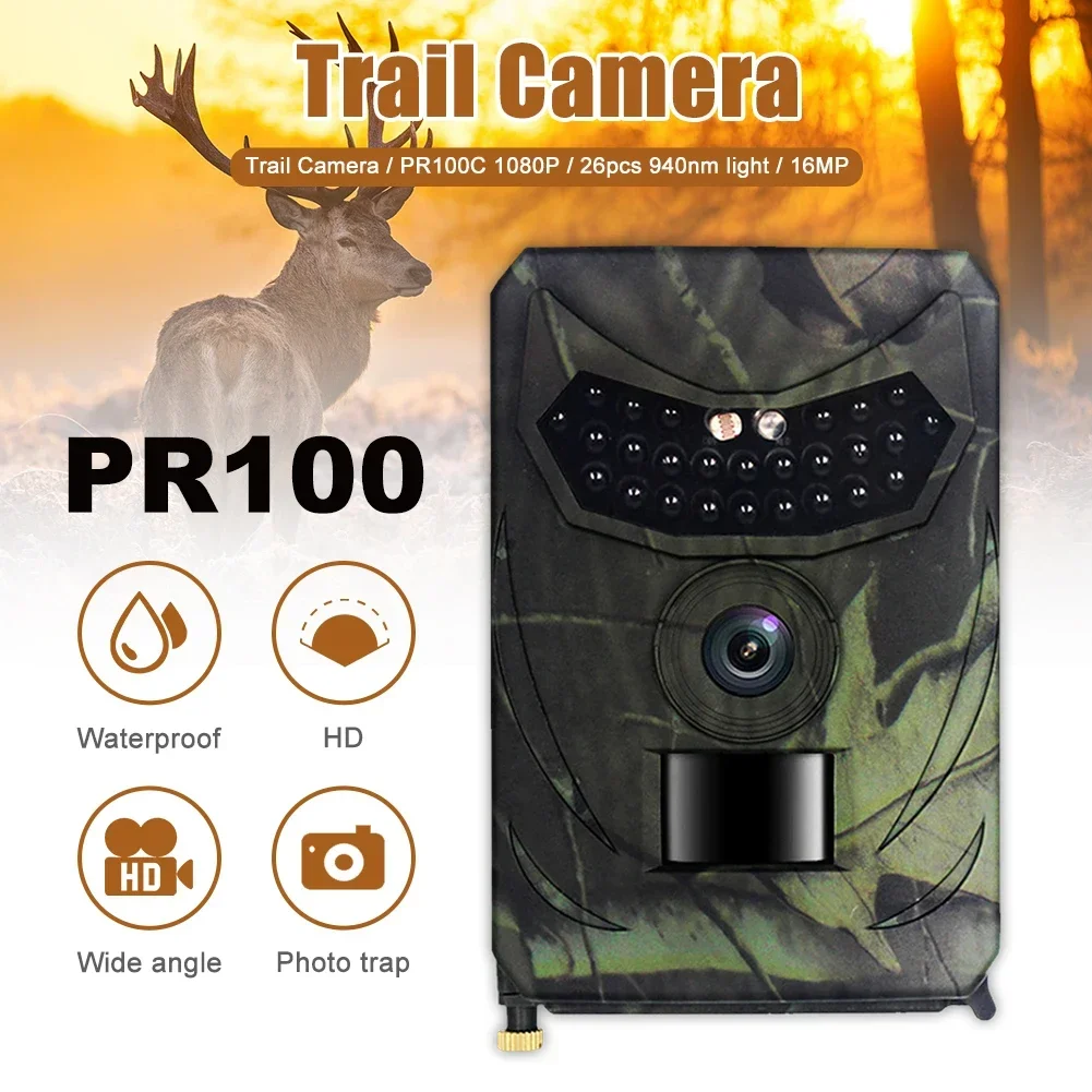 16MP 1080P PR100 Outdoor Hunting Trail Camera Infrared Night Vision Wildlife Cam Track Motion Activated Photo Trap Waterproof