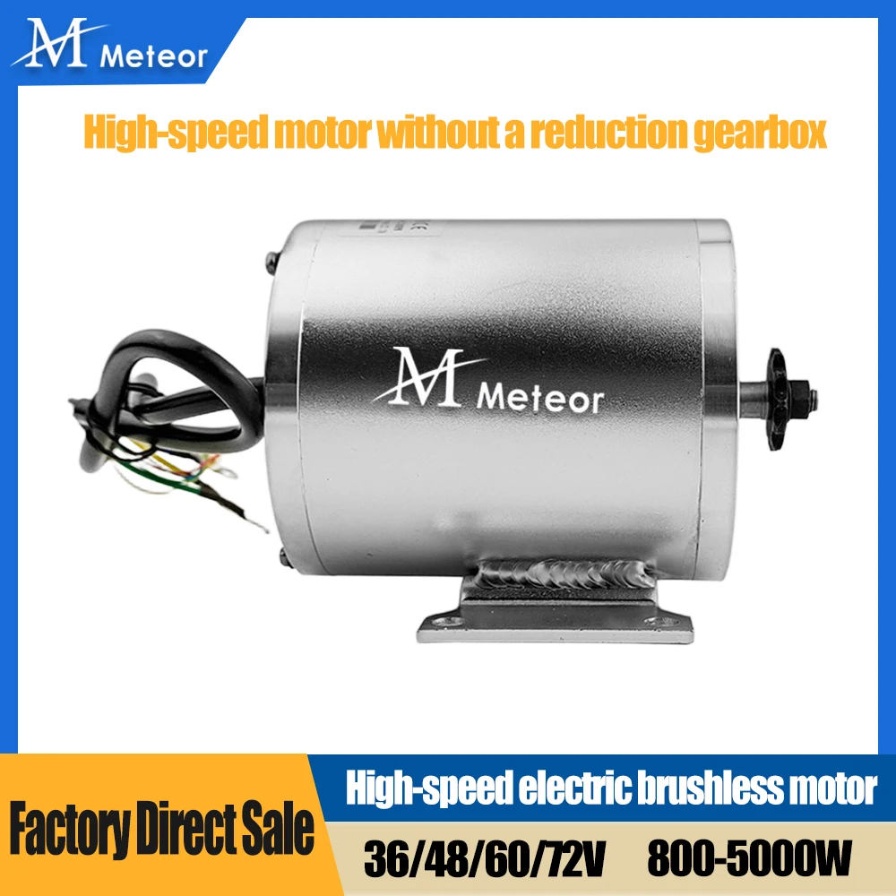 Meteor 800W 2000W 2500W 3000W 5000W 36V 48V 60V 72V High-Speed Electric Brushless Motor for Chain-Driven Scoot,Karting,Generator