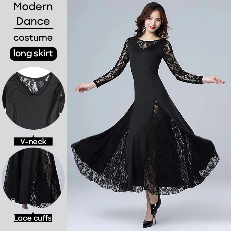 Modern Dance Costumes Long Skirt Outfit for Women Stage Performance Dancing Costume Suit Practice Wear