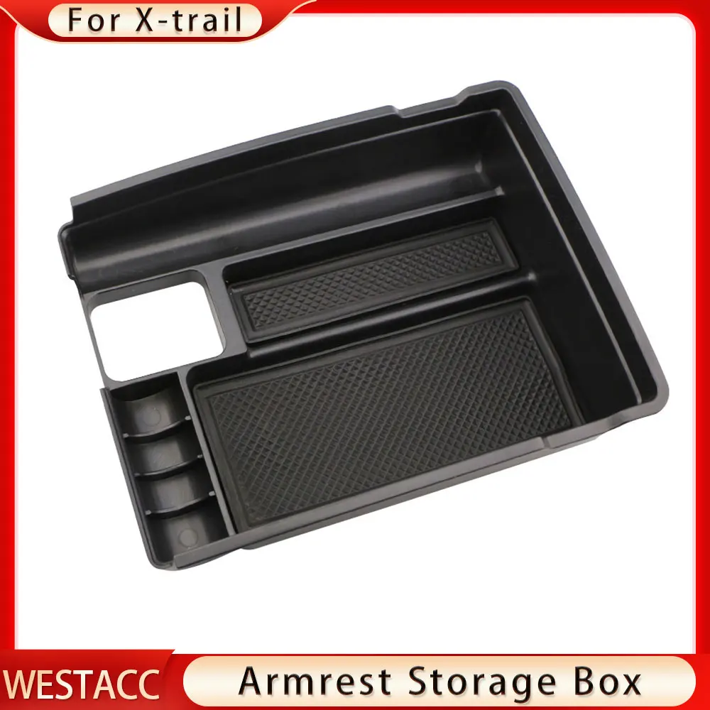 Car Central Armrest Storage Box for Nissan X-trail Xtrail T32 Rogue 2014-2020 Stowing Glove Case Tray Container Accessories