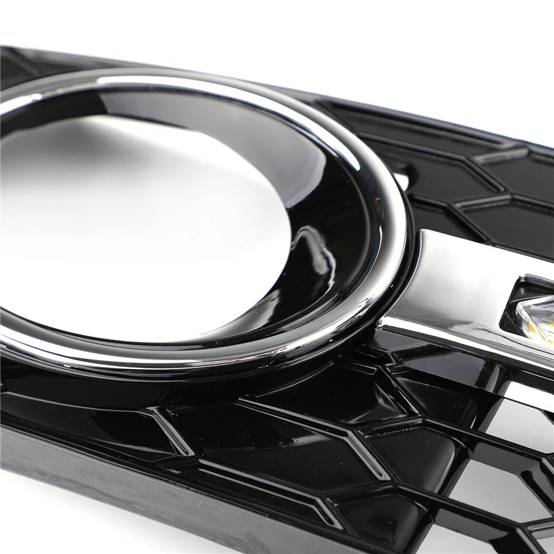 

Rare 2PCS Car LED Fog Light Turn Signal DRL Grille Cover Replacement Parts Accessories For A4 B8 2009-2011