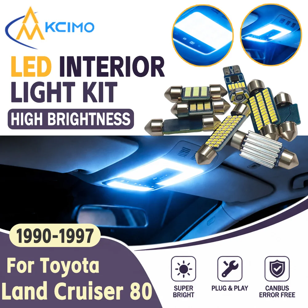 Canbus Error Free LED Interior Light Bulbs For Toyota Land Cruiser 80 1990-1997 Plug And Play Auto Indoor Lighting Accessories
