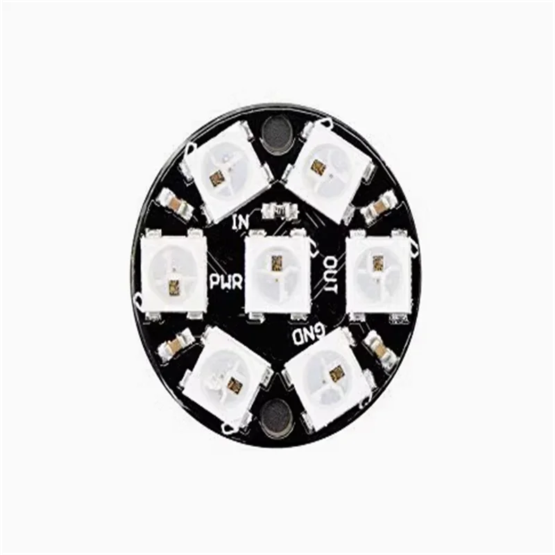 

5pcs new 7-bit WS2812 5050 RGB LED Built-in Full Color Driver Color Light Round Development Board