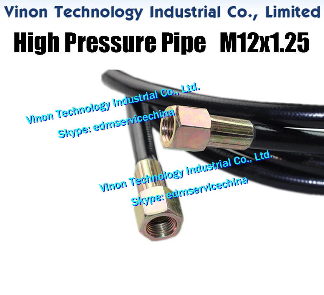 EDM High Pressure Water Pipe M12x1.25 (L=3.15M or 3.50M) Drill EDM Machine Taiwan/Jinma/Baoma. Pipe diameter 11, thread M12x1.25