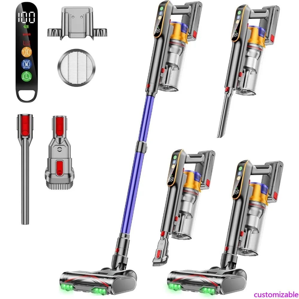 

Настраиваемый беспроводной пылесос, пылесосы мощностью 580 Вт, 48 кПа, 60 минут для дома, пылесос с большим пылесборником объемом 1,8 л, Wall M