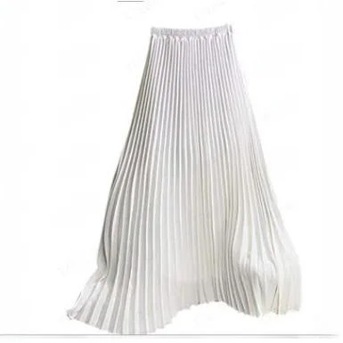 

Плиссированная юбка с высокой талией, женская длина, милая юбка из полиэфирного волокна, деловая и весенняя коллекция для домашнего использования