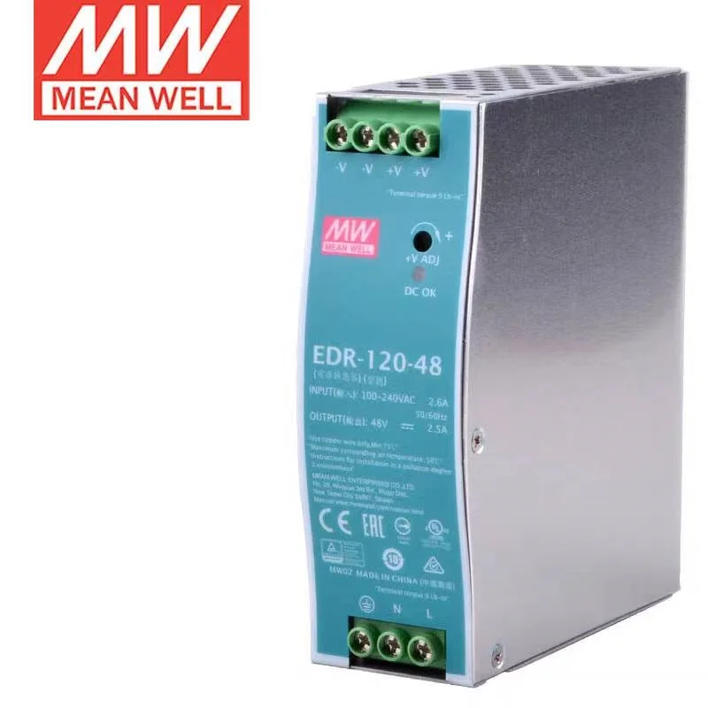 

Tai Wan MEAN WELL EDR-120-48 48VDC 2.5A Single Output Industrial DIN Rail Switching Power Supply Brand New Original