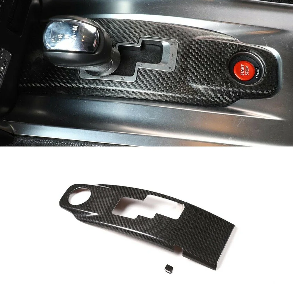 Real Carbon Fiber Car Central Control Shift Gear Panel Cover Trim for R35