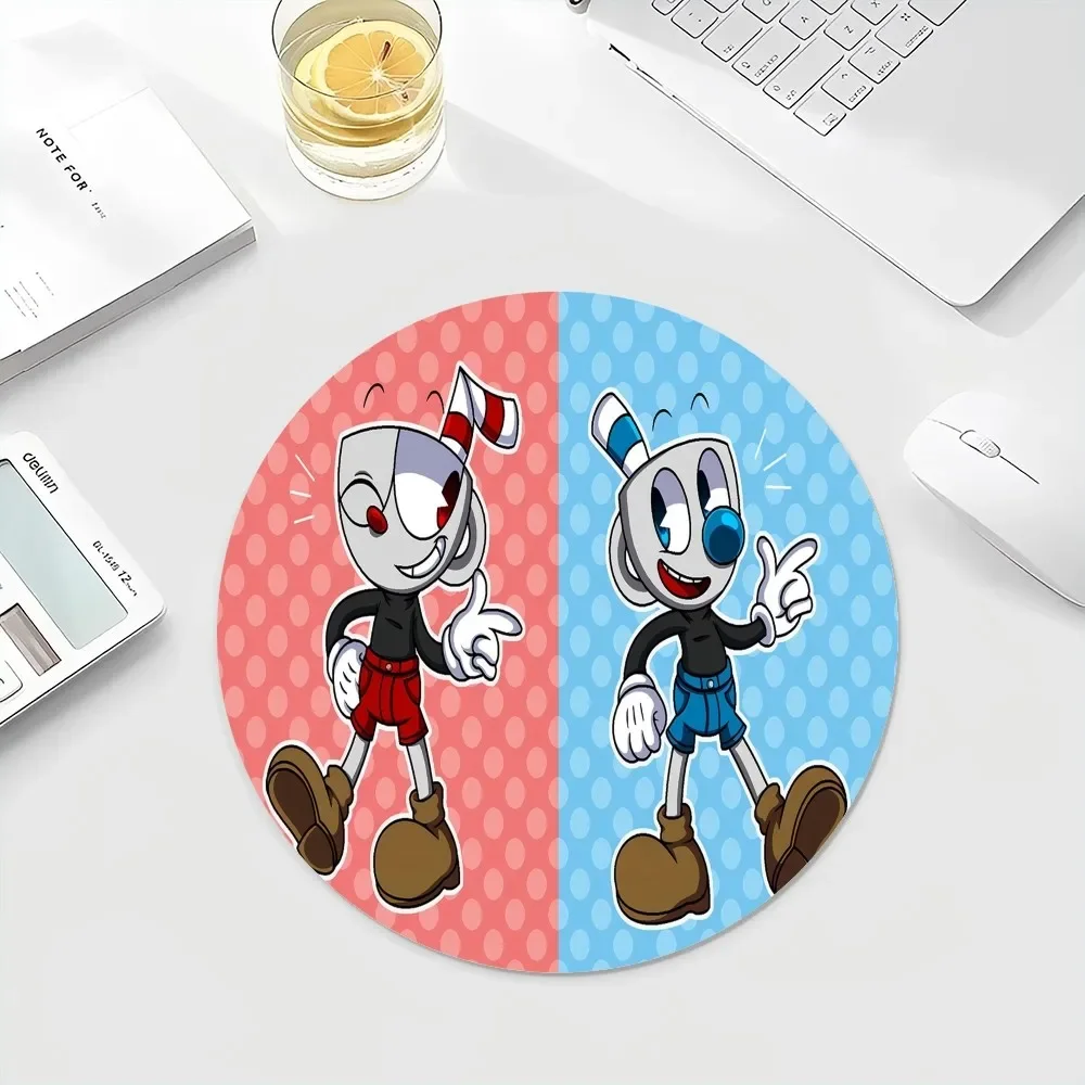 Cuphead APK Round Custom Skin Office Student Gaming Thickened Writing Pad Non-slip Cushion Mouse Pad Writing Desk Mats