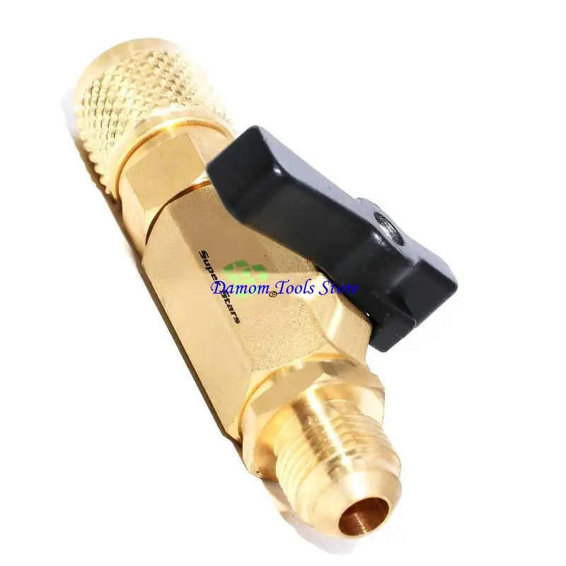 57BE HVAC Service Ball Valves 3/8inch Straight Refrigerating Ball Valves for Refrigerating Charging Air Conditioning Accessory