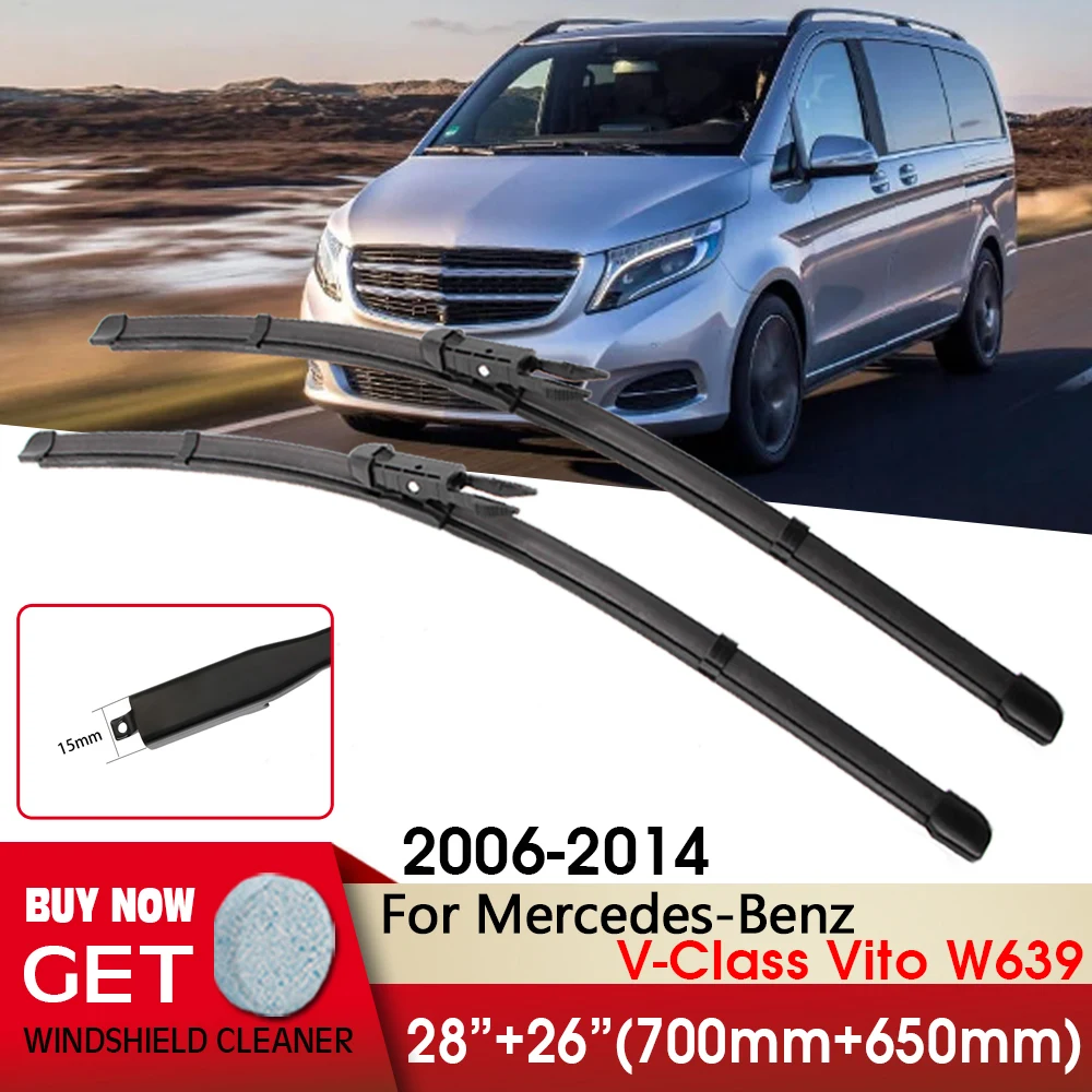 

Car Wiper RHD & LHD Front Wiper Blades 26"+28" For Mercedes-Benz V-Class Vito W639 Facelift 2006-2014 Windshield Auto Wipers